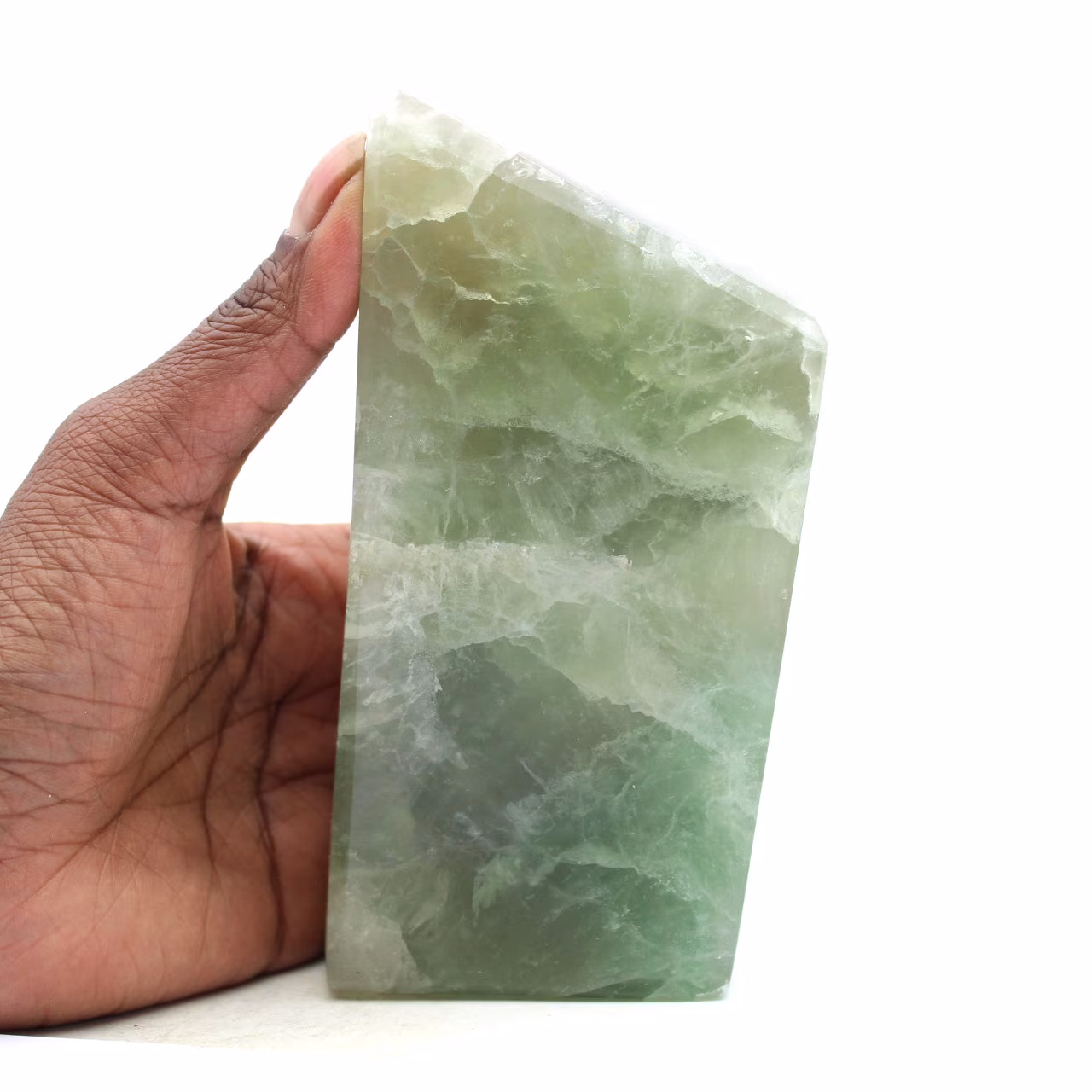 Fluorite verte bloc heptaèdre
