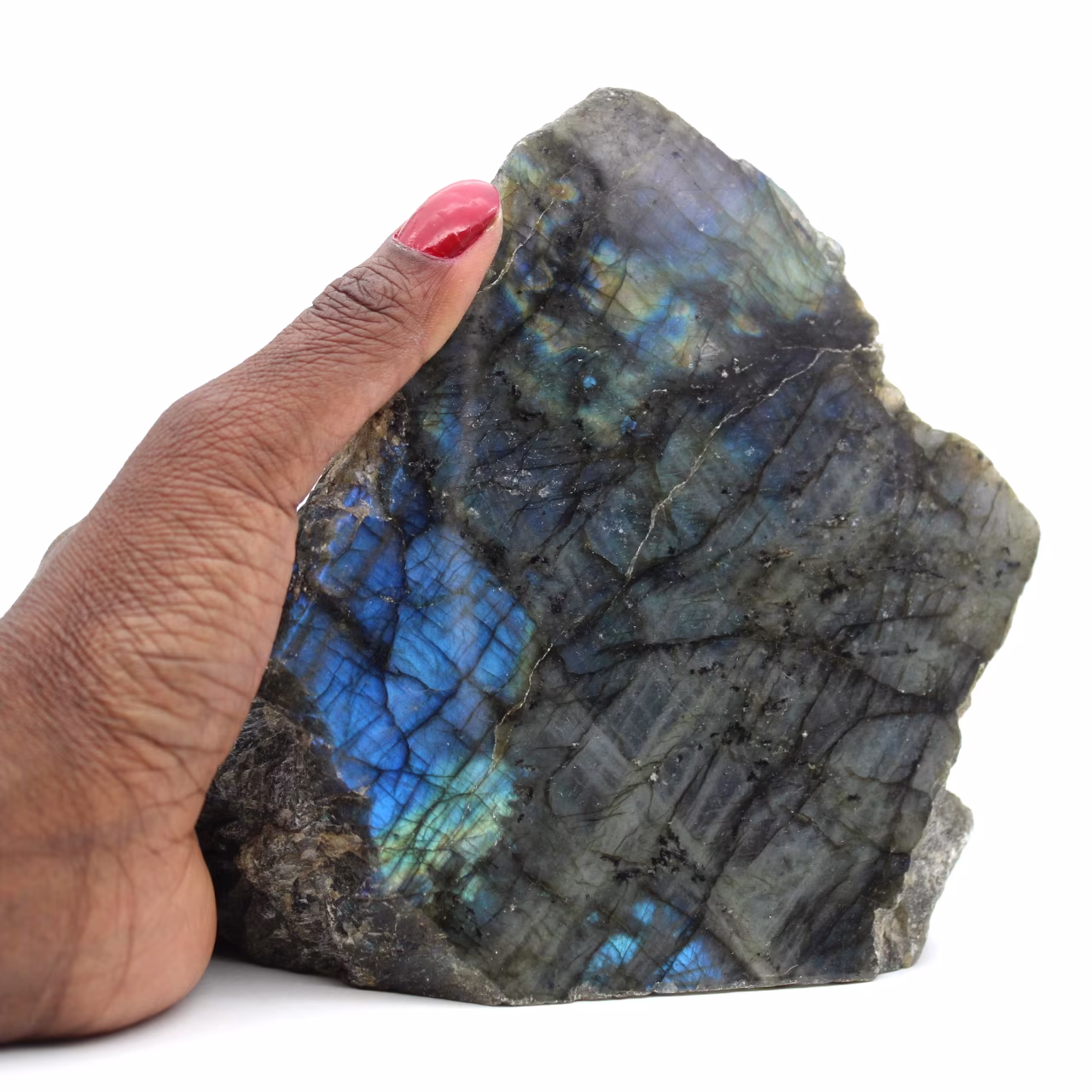Labradorite naturelle de décoration mi-brute