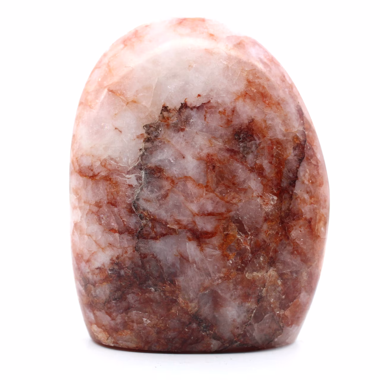 Pierre de quartz rouge polie