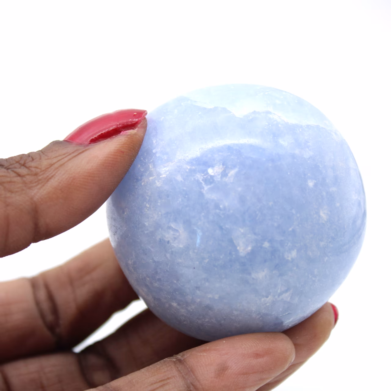 Galet en calcite bleue