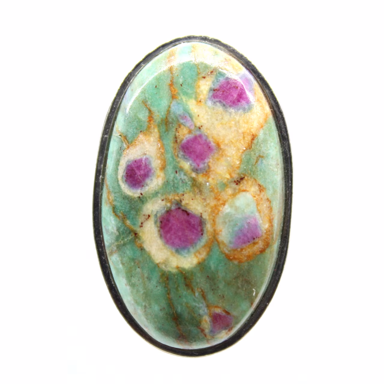 Bague zoisite à rubis