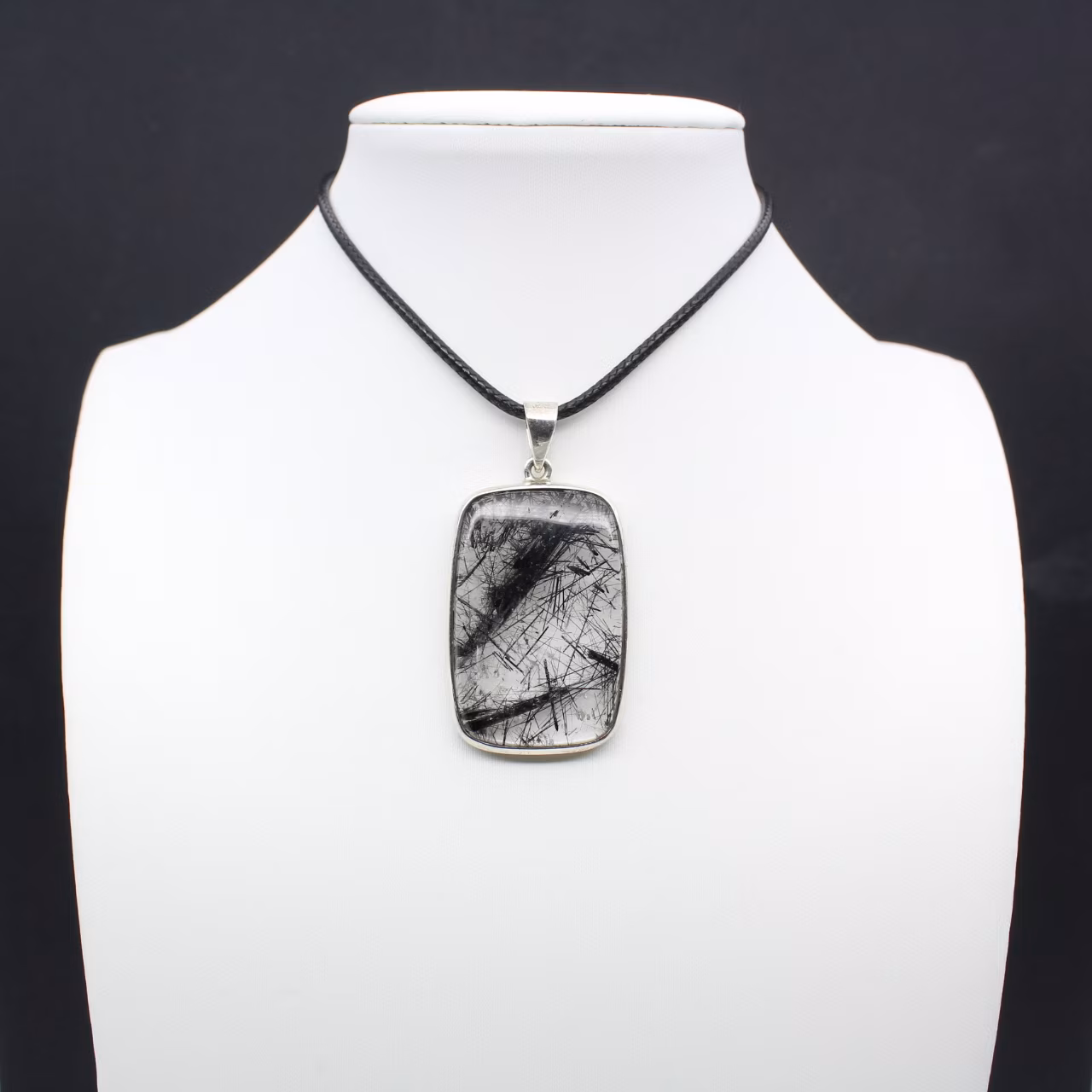 Pendentif quartz à tourmaline