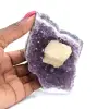Cube de calcite sur améthyste - 0