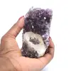 Améthyste du Brésil avec calcite - 0