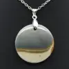 Pendentif rond jaspe imprimé - 1