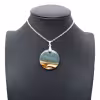 Pendentif rond jaspe imprimée