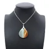 Pendentif goutte jaspe imprimée - 0
