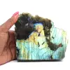 Labradorite naturelle de décoration mi-brute - 0