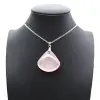 Pendentif éventail en quartz rose - 0