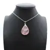 Pendentif goutte en quartz rose - 0