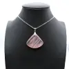 Pendentif éventail en quartz rose - 0
