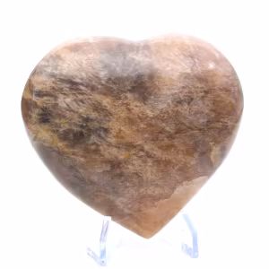 Coeur en pierre de lune noire