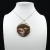 Pendentif rond jaspe orbiculaire - 1
