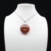 Pendentif rond jaspe rouge - 0