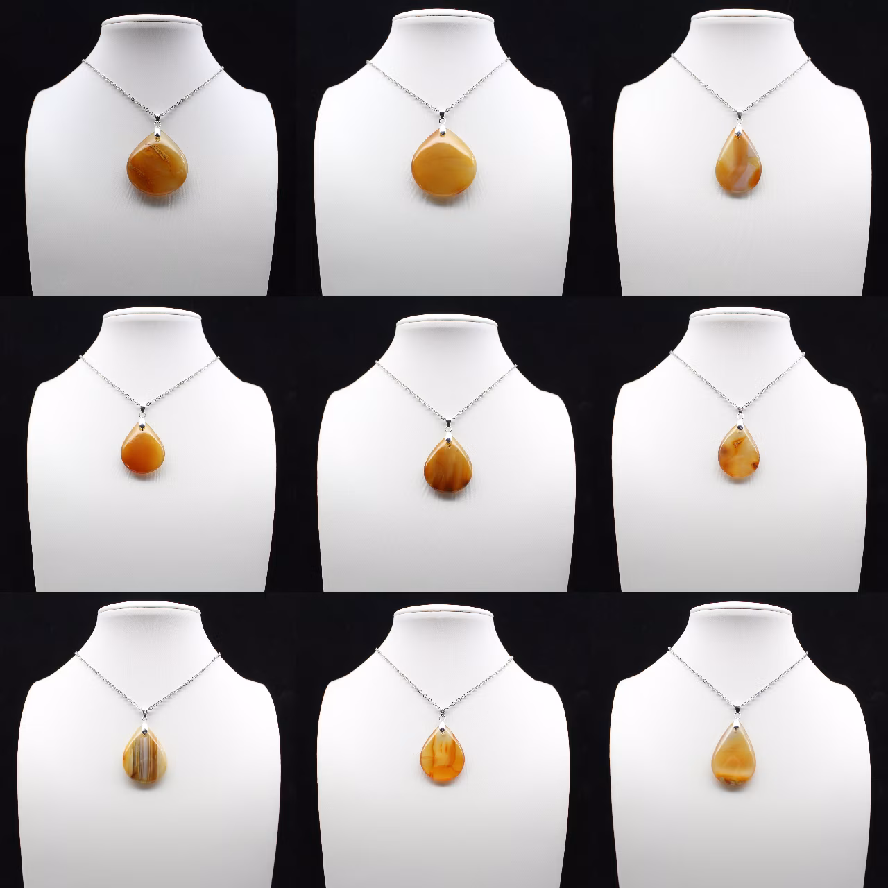 Pendentif goutte en cornaline