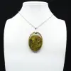 Pendentif Oval en opale verte - 0