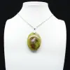 Pendentif Oval en opale verte - 0
