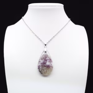 Pendentif Goutte en Lépidolite