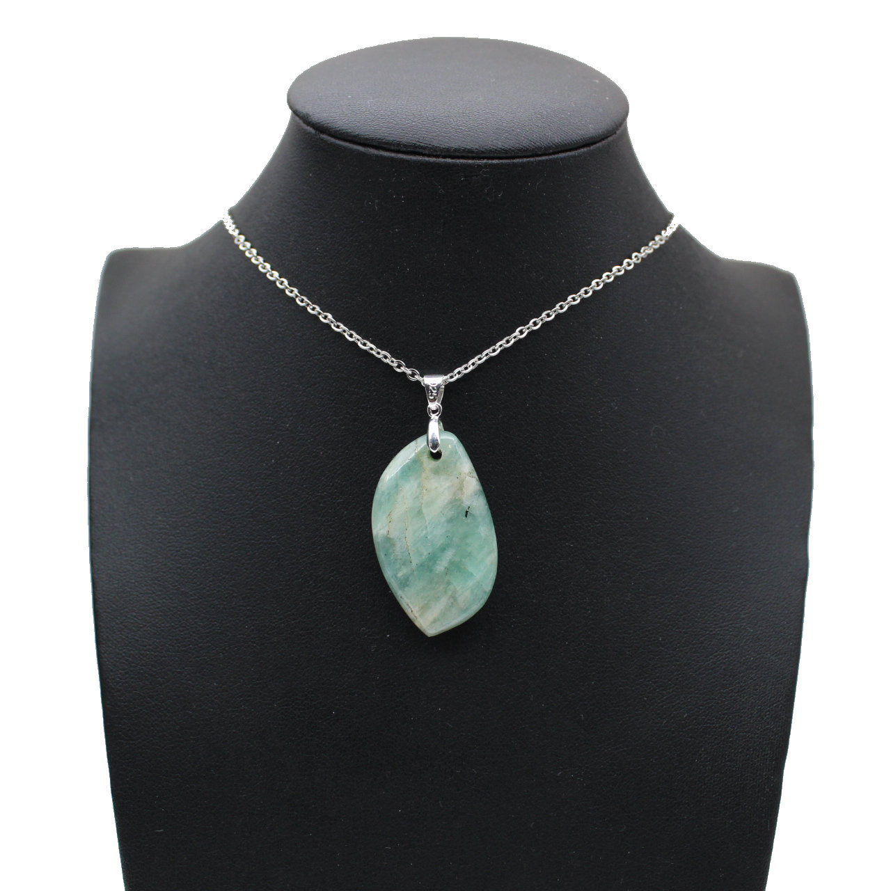 Pendentif amazonite en forme de flamme
