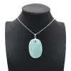 Pendentif amazonite de forme ovale - 0