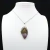 Pendentif feuille en jaspe orbiculaire - 0