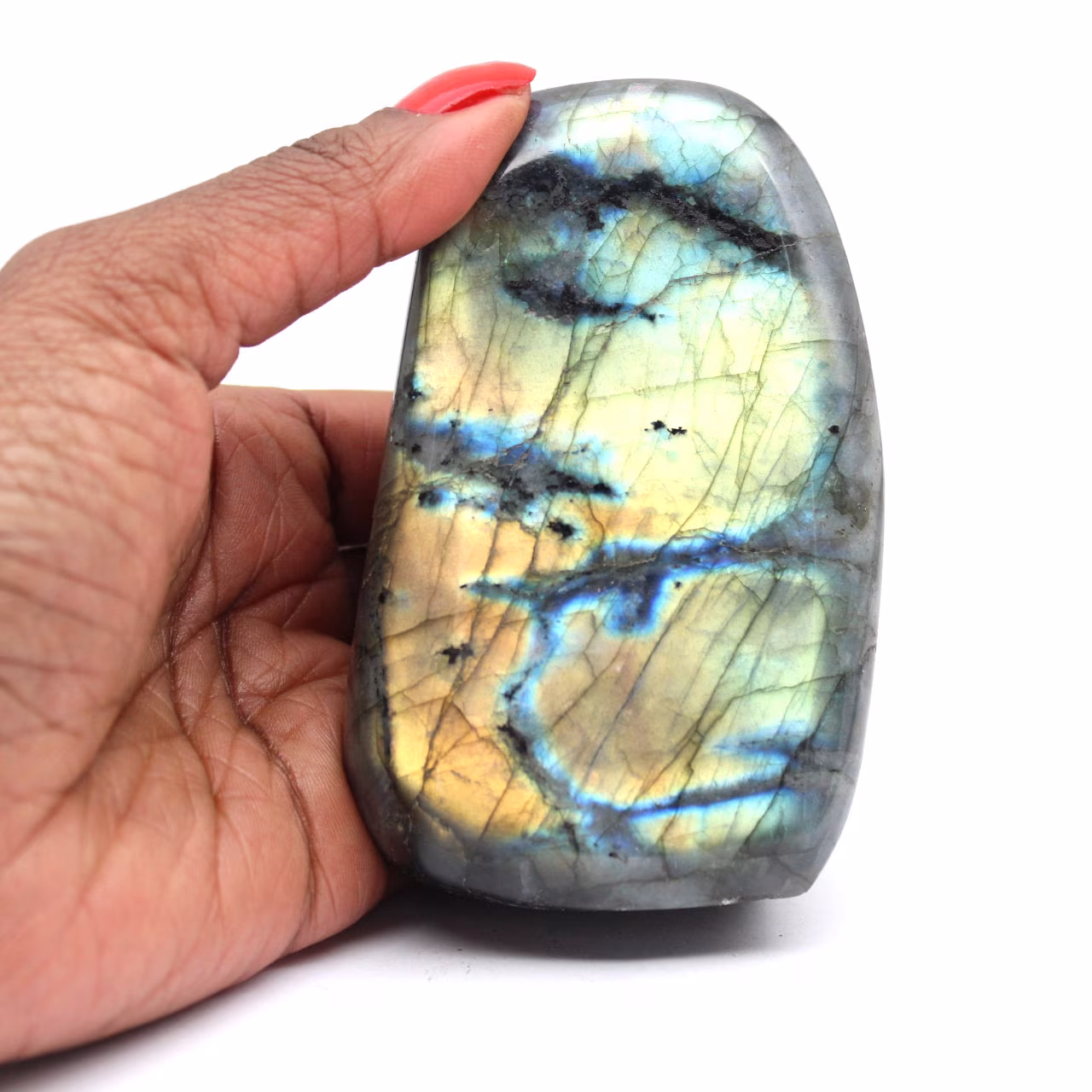 Pierre de Labradorite polie naturelle