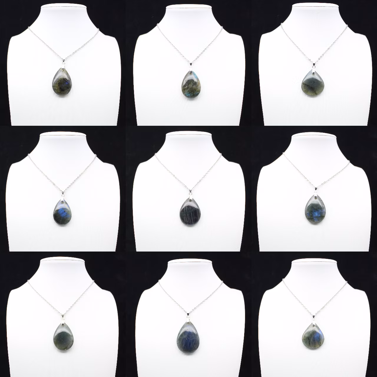 Pendentif goutte en labradorite