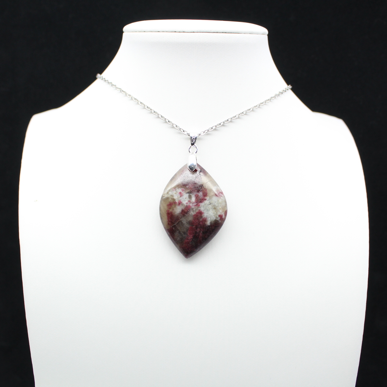 Pendentif flamme à inclusion de Tourmaline rose