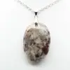 Pendentif ovale à inclusion de Tourmaline rose - 2