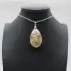 Pendentif goutte en agate fleur - 0