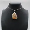 Pendentif goutte en agate fleur - 0