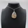 Pendentif goutte en agate fleur - 0