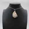 Pendentif goutte en agate fleur - 0