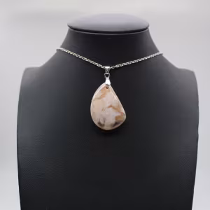 Pendentif goutte en agate fleur