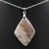 Pendentif losange en agate fleur - 2