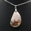 Pendentif goutte en agate fleur - 1