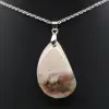 Pendentif goutte en agate fleur - 2