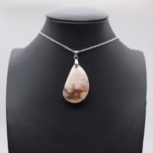 Pendentif goutte en agate fleur