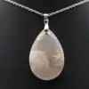 Pendentif goutte en agate fleur - 1