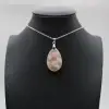 Pendentif goutte en agate fleur - 0