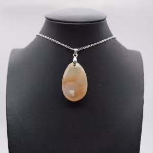 Pendentif goutte en agate fleur