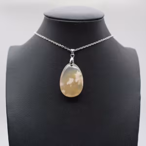 Pendentif goutte en agate fleur