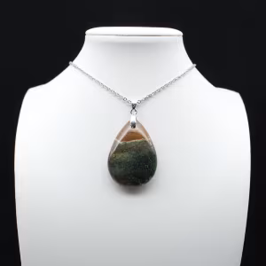 Pendentif goutte en jaspe impérial