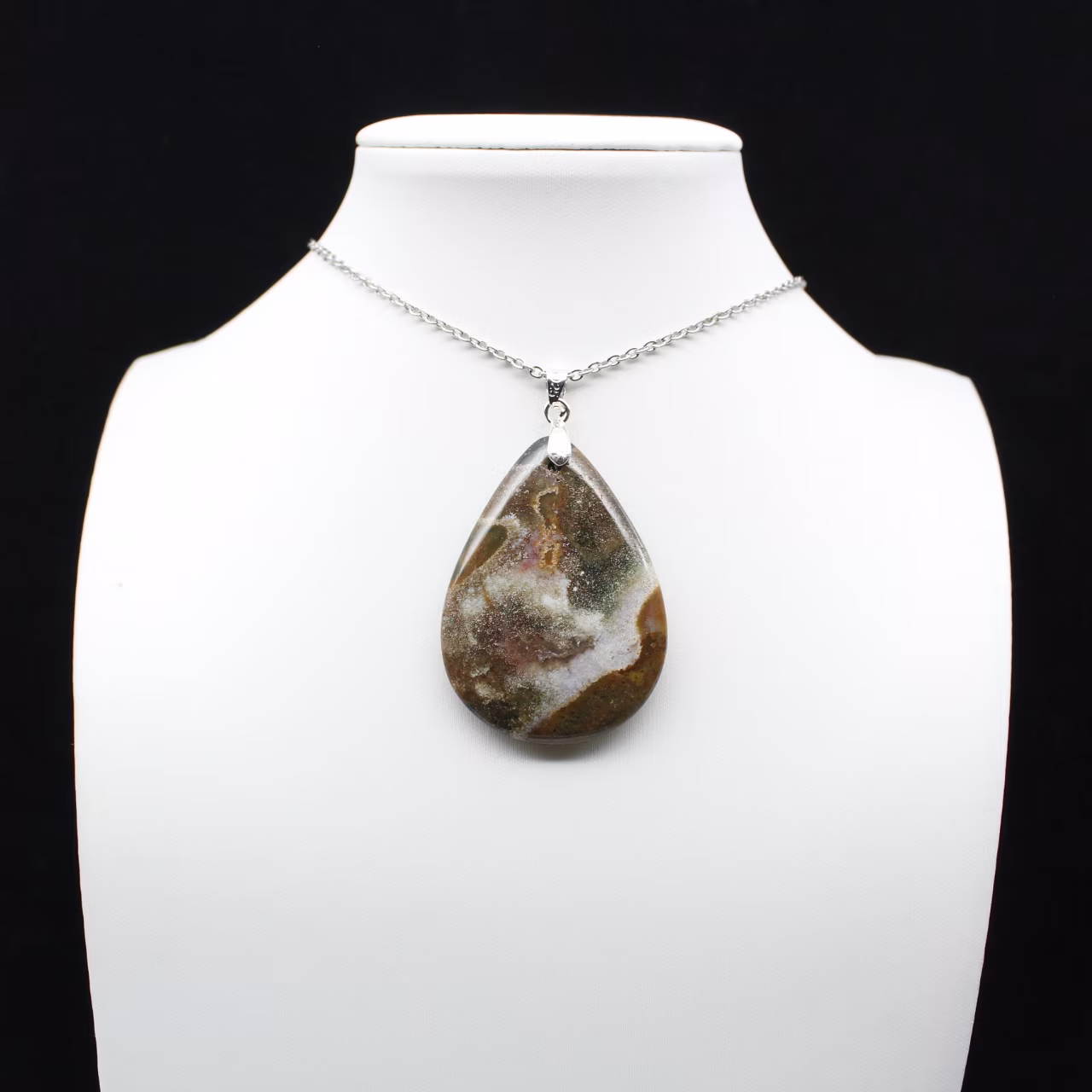 Pendentif goutte en jaspe impérial