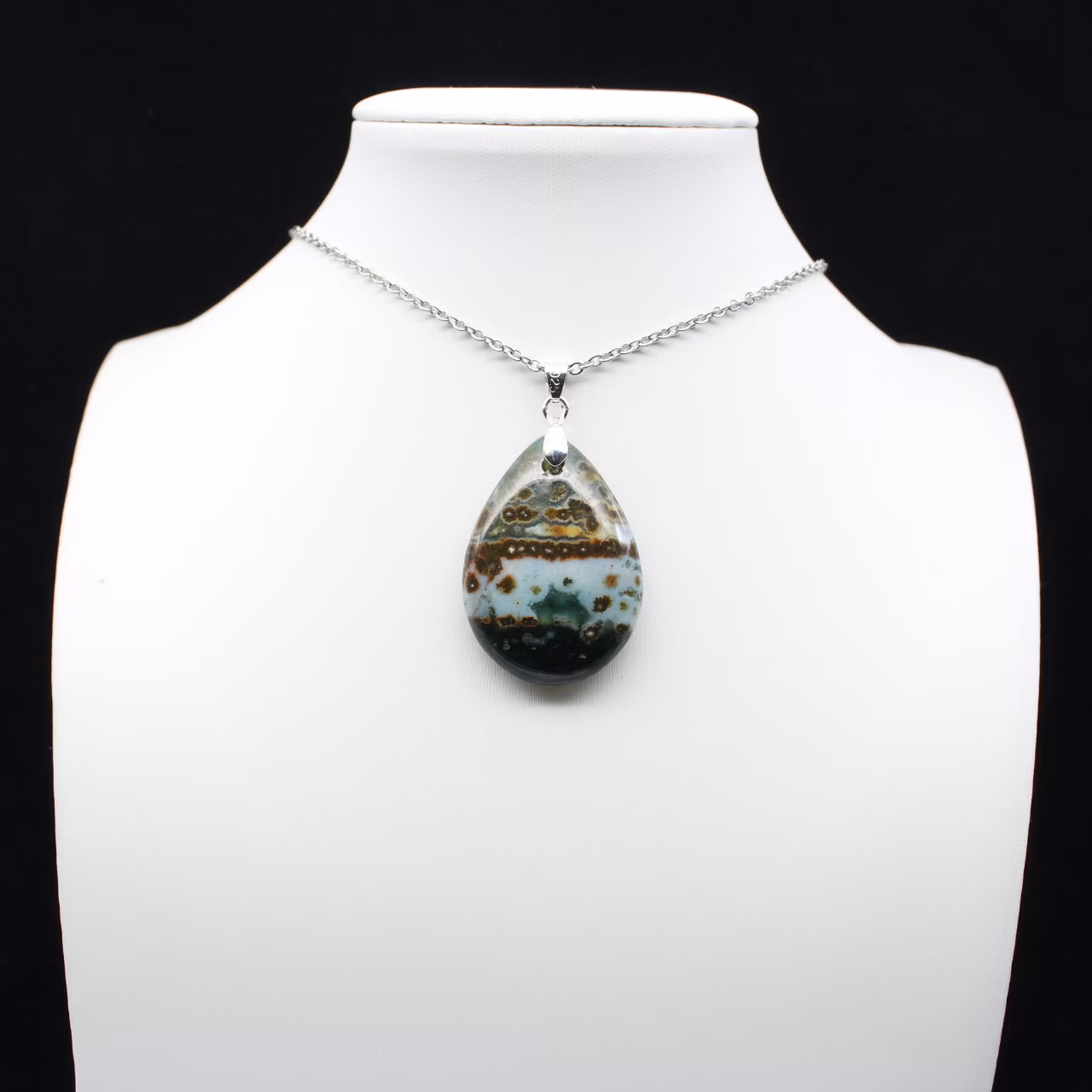 Pendentif goutte en jaspe impérial