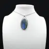Pendentif ovale en Labradorite - 0