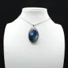 Pendentif ovale en Labradorite - 0