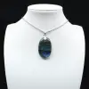 Pendentif ovale en Labradorite - 0