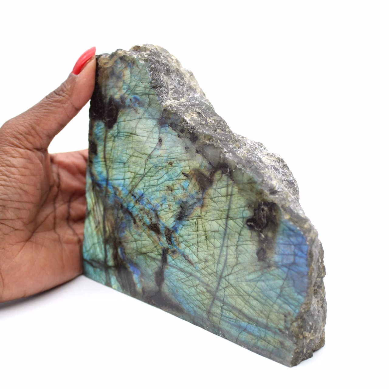 Labradorite une face polie ornementale