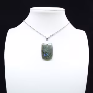Pendentif rectangle en labradorite